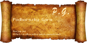 Podhorszky Gara névjegykártya